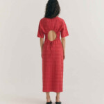 Kleid Kina red checks seersucker von Thinking MU