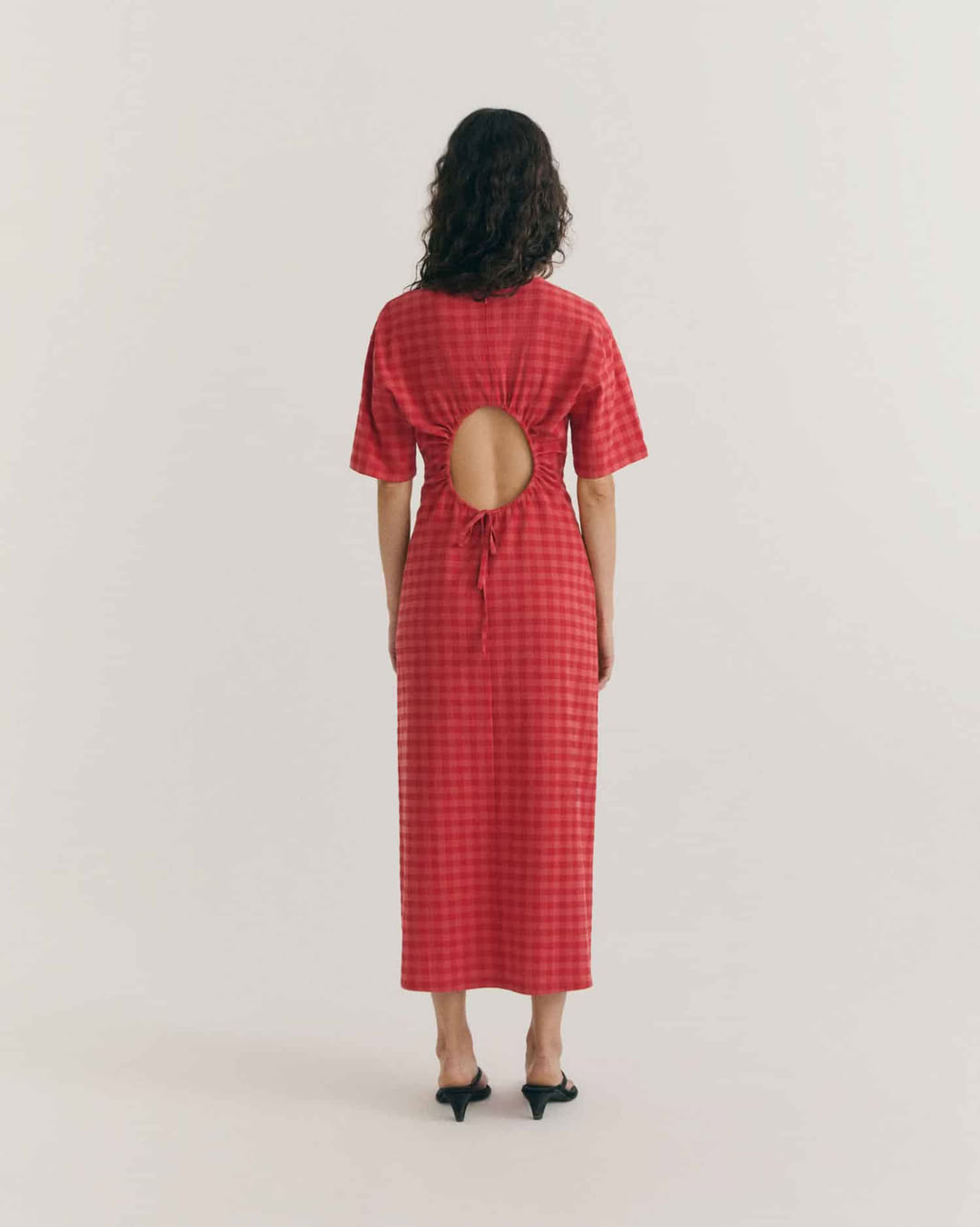 Kleid Kina red checks seersucker von Thinking MU