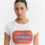 T-Shirt Mirina Sardines snow white von Thinking MU