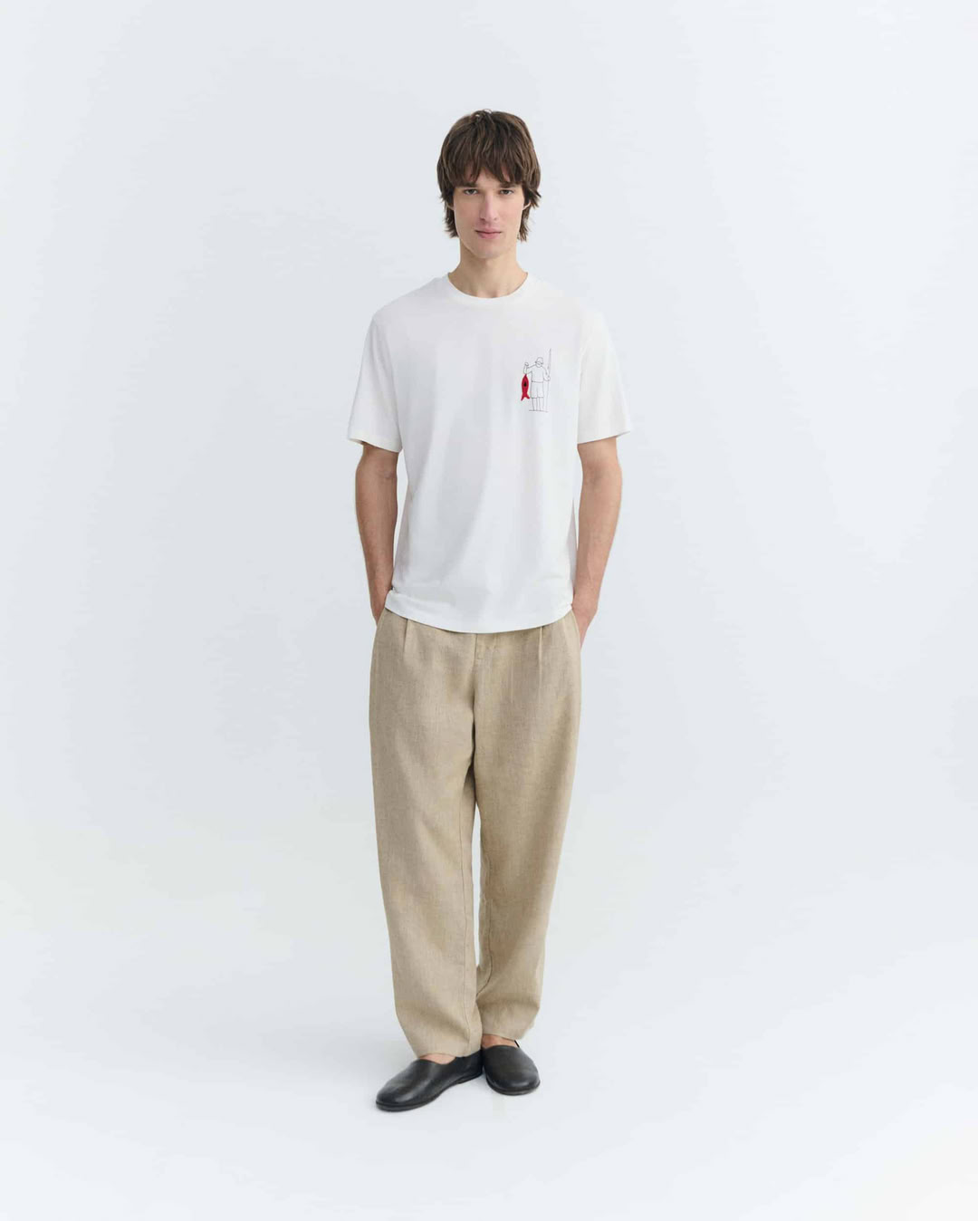T-Shirt Zach Fisherman snow white von Thinking MU