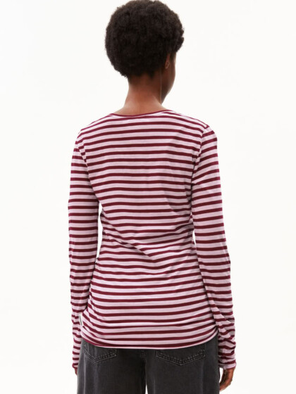 Longsleeve Einiaara Stripe moonlit lilac-velvet red von Armedangels Longsleeve Einiaara Stripe moonlit lilac-velvet red von Armedangels