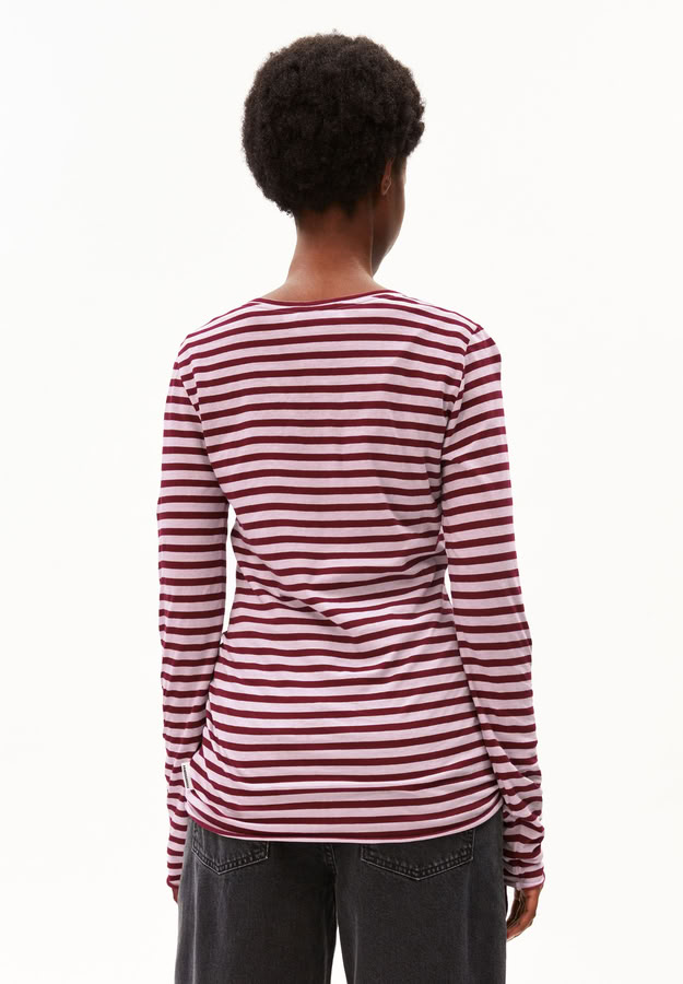 Longsleeve Einiaara Stripe moonlit lilac-velvet red von Armedangels Longsleeve Einiaara Stripe moonlit lilac-velvet red von Armedangels