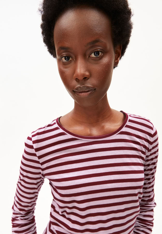 Longsleeve Einiaara Stripe moonlit lilac-velvet red von Armedangels Longsleeve Einiaara Stripe moonlit lilac-velvet red von Armedangels