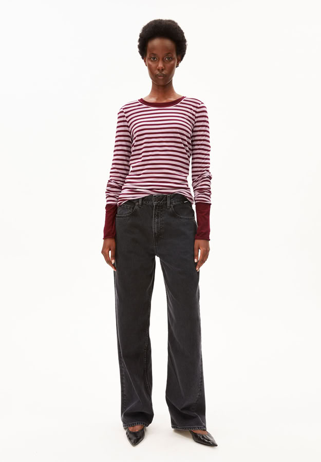 Longsleeve Einiaara Stripe moonlit lilac-velvet red von Armedangels Longsleeve Einiaara Stripe moonlit lilac-velvet red von Armedangels