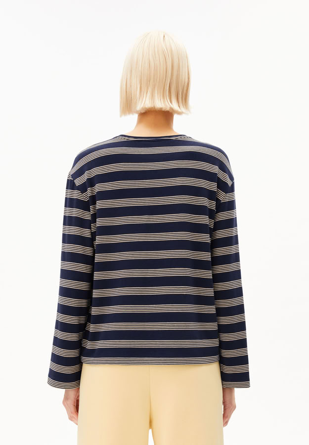 Longsleeve Marynaa Fine Stripe tinted navy-golden hay von Armedangels Longsleeve Marynaa Fine Stripe tinted navy-golden hay von Armedangels