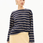 Longsleeve Marynaa Fine Stripe tinted navy-golden hay von Armedangels Longsleeve Marynaa Fine Stripe tinted navy-golden hay von Armedangels
