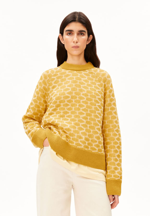 Pullover Wool Multi Dots Knit mosslace-oatmilk von Armedangels Pullover Wool Multi Dots Knit mosslace-oatmilk von Armedangels