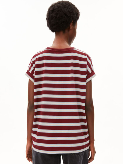 T-Shirt Idaara Stripe velvet red-soft blue-undyed von Armedangels T-Shirt Idaara Stripe velvet red-soft blue-undyed von Armedangels