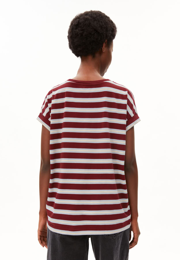 T-Shirt Idaara Stripe velvet red-soft blue-undyed von Armedangels T-Shirt Idaara Stripe velvet red-soft blue-undyed von Armedangels