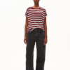T-Shirt Idaara Stripe velvet red-soft blue-undyed von Armedangels