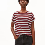 T-Shirt Idaara Stripe velvet red-soft blue-undyed von Armedangels T-Shirt Idaara Stripe velvet red-soft blue-undyed von Armedangels