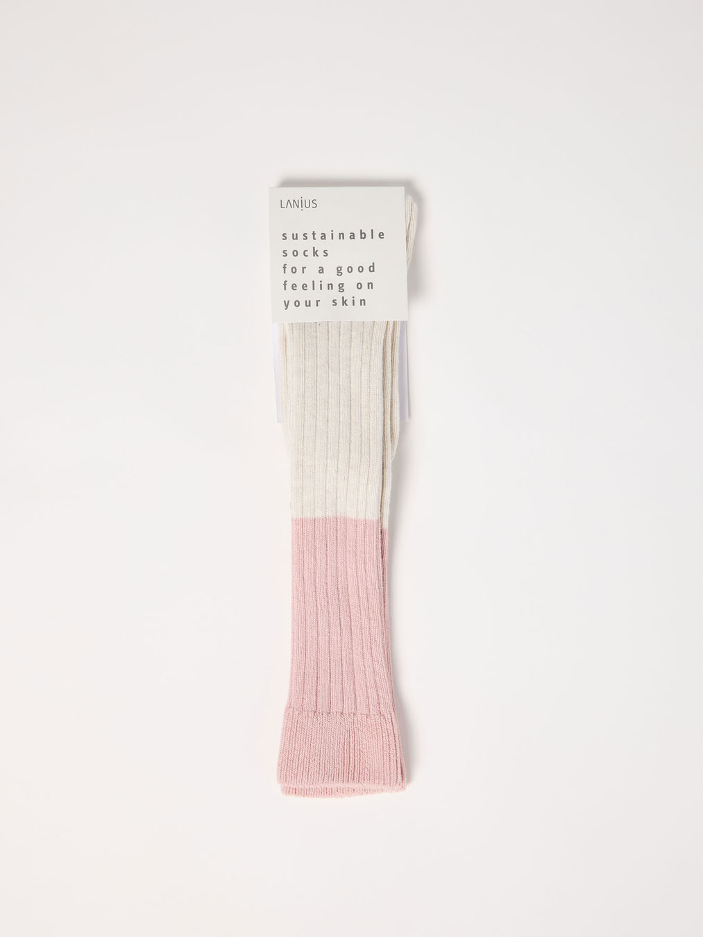 Kniestrümpfe Colourblock off white melange von Lanius