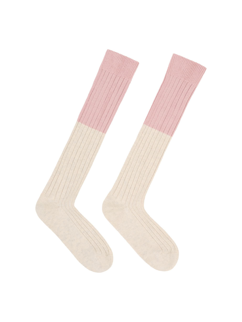 Kniestrümpfe Colourblock off white melange von Lanius
