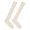 Kniestrümpfe mit Rippe off white melange von Lanius