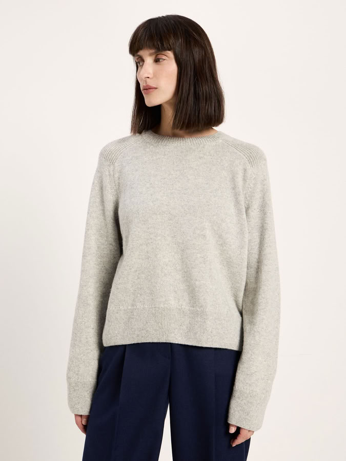 Pullover Cropped grey mel. von Lanius