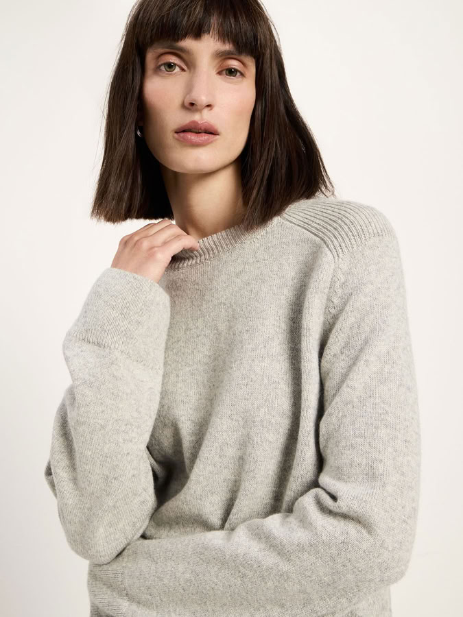 Pullover Cropped grey mel. von Lanius