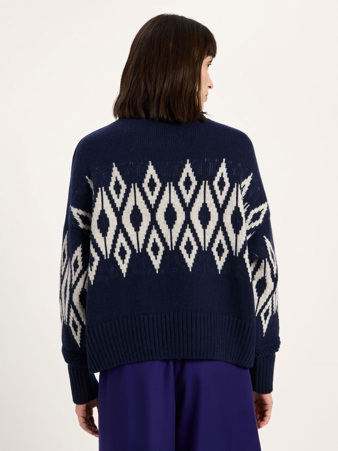 Pullover Norweger midnight/ grey mel. von Lanius