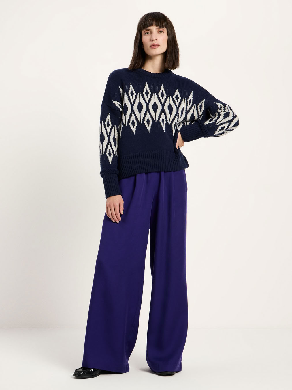 Pullover Norweger midnight/ grey mel. von Lanius