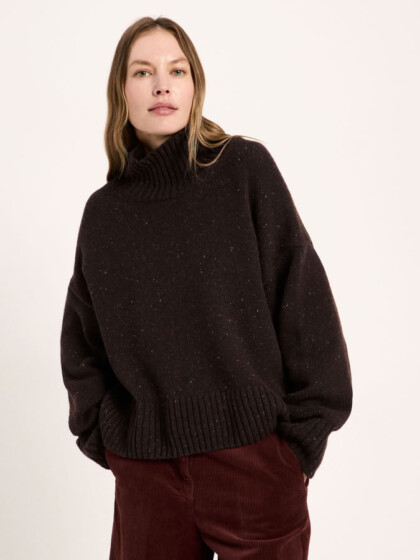 Pullover Oversize bitter chocolate tweed von Lanius