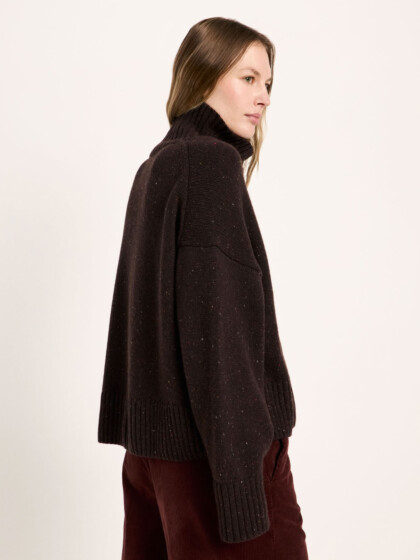 Pullover Oversize bitter chocolate tweed von Lanius Pullover Oversize bitter chocolate tweed von Lanius