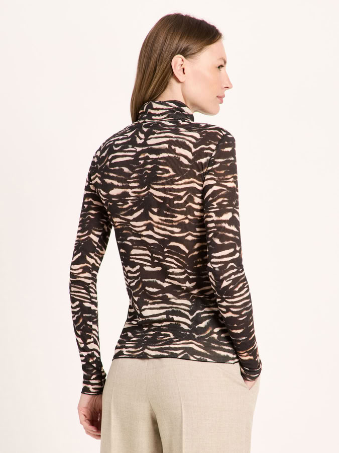 Rollkragenshirt print animal stripes rose von Lanius Rollkragenshirt print animal stripes rose von Lanius