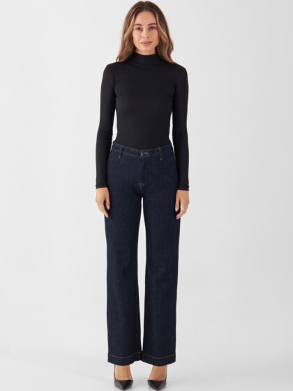 Chino Cosma Flared Soft Denim raw blue von DAWN