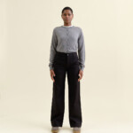 Hose Dew Flared Paper Touch - French Pockets black von DAWN