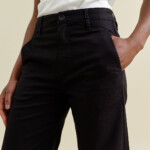 Hose Dew Flared Paper Touch - French Pockets black von DAWN