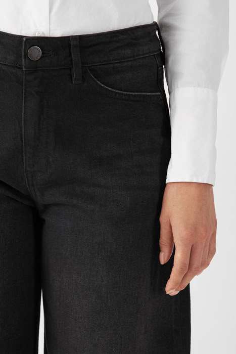 Jeans Ash Barrel Leg Minimal Stretch black denim von DAWN