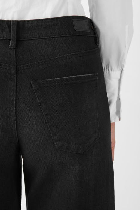 Jeans Ash Barrel Leg Minimal Stretch black denim von DAWN