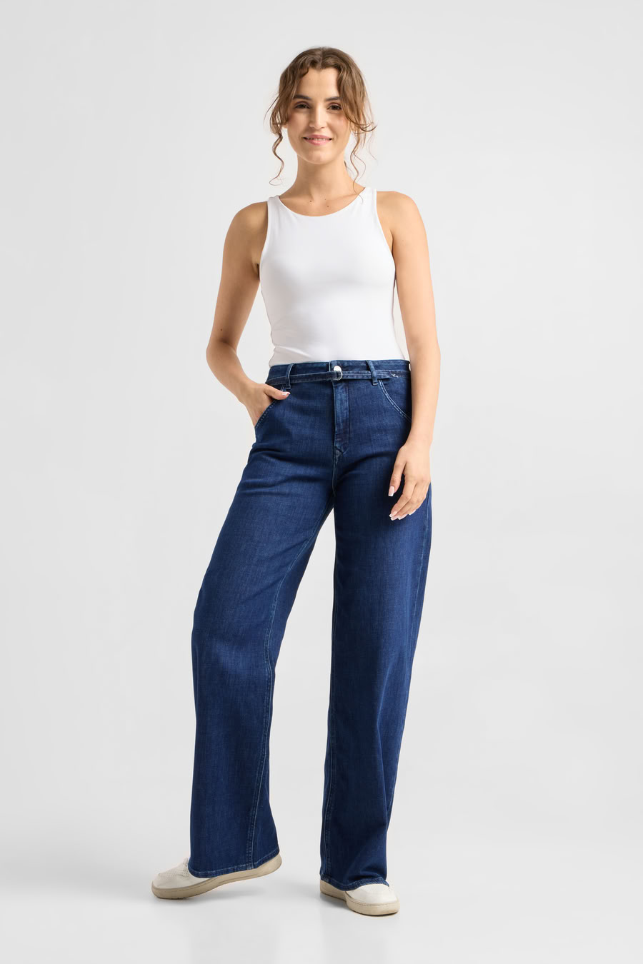 Jeans Blink Wide Barrel Soft Denim - Classic dark blue von DAWN