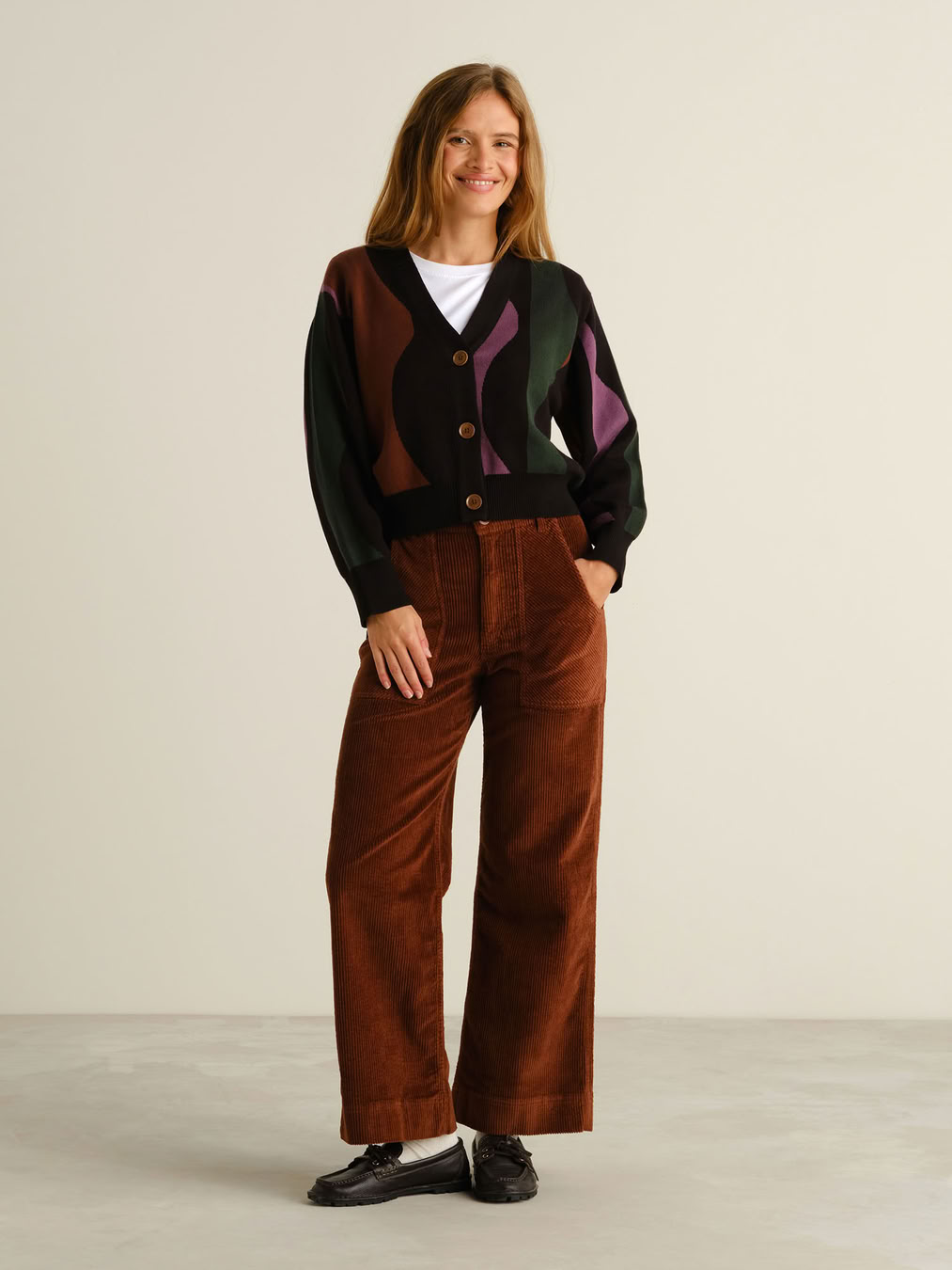 Cardigan Kanan Wavy Stripe multi color von Dedicated. Cardigan Kanan Wavy Stripe multi color von Dedicated.