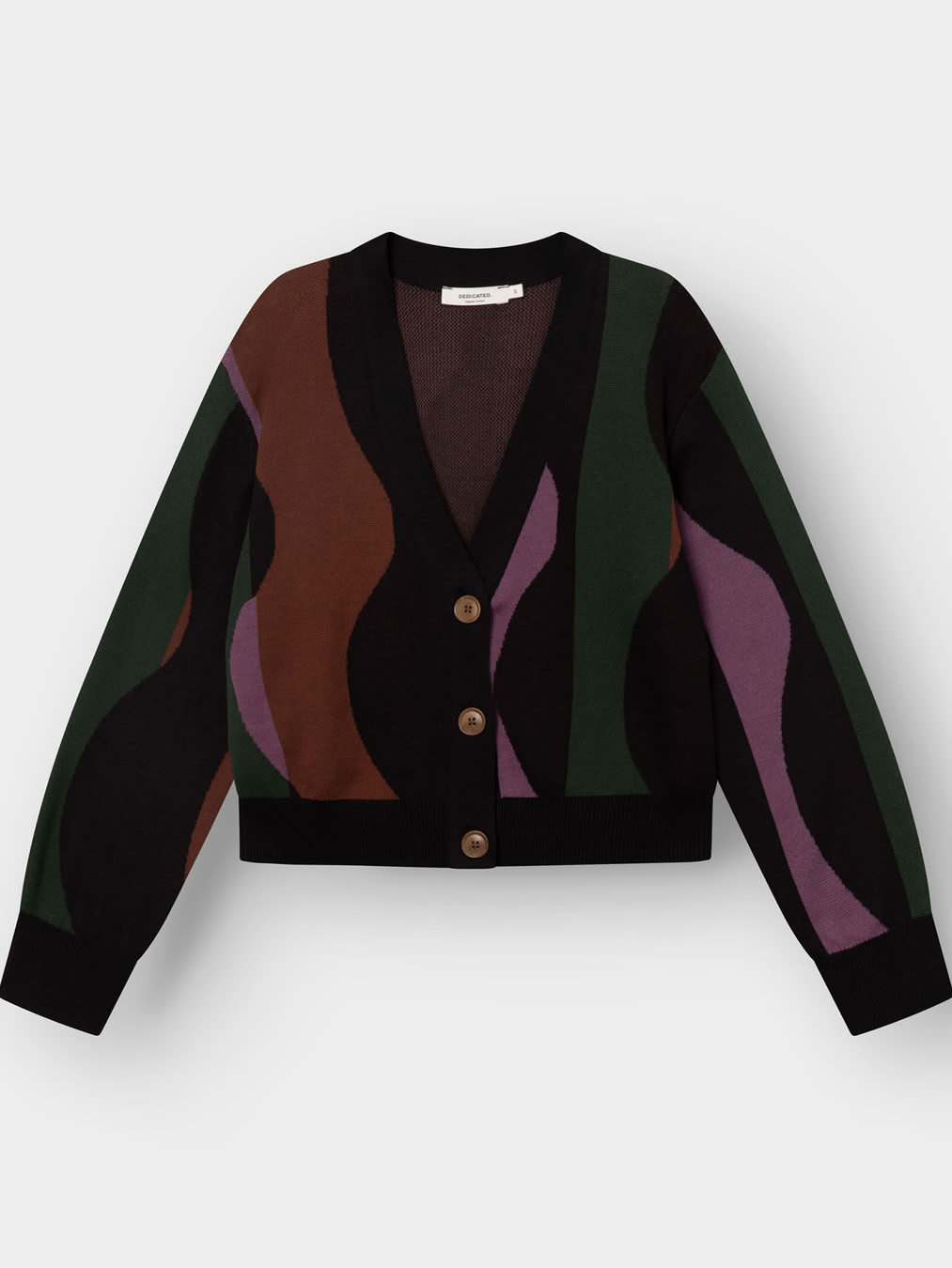 Cardigan Kanan Wavy Stripe multi color von Dedicated. Cardigan Kanan Wavy Stripe multi color von Dedicated.