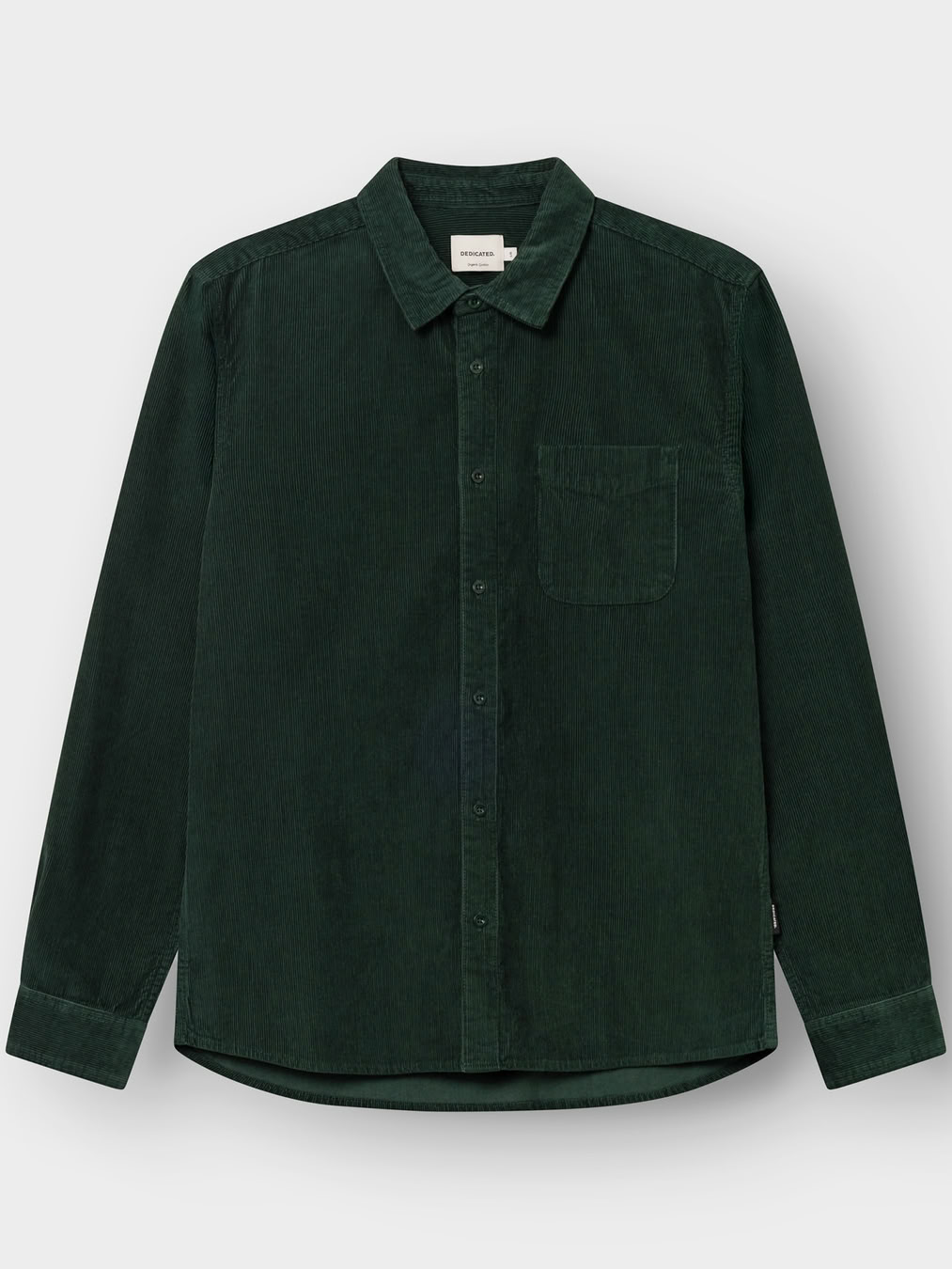 Hemd Varberg Corduroy dark green von Dedicated.