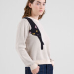 Pullover Arendal Long Cat vanilla white von Dedicated.
