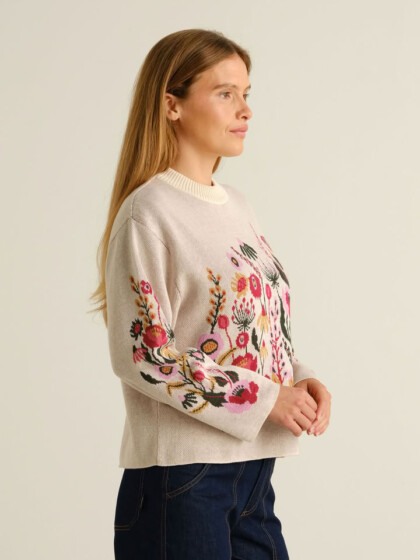 Pullover Limhamn Folk Flower vanilla white von Dedicated. Pullover Limhamn Folk Flower vanilla white von Dedicated.