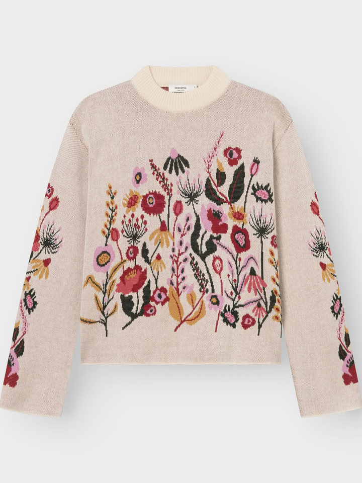 Pullover Limhamn Folk Flower vanilla white von Dedicated. Pullover Limhamn Folk Flower vanilla white von Dedicated.