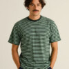 T-shirt Stockholm Stripes dark green/granite green von Dedicated.