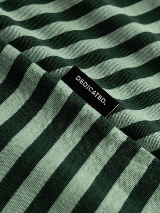 T-shirt Stockholm Stripes dark green/granite green von Dedicated.