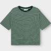 T-shirt Vadstena Stripes dark green/granite green von Dedicated.