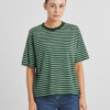 T-shirt Vadstena Stripes dark green/granite green von Dedicated.