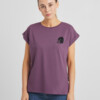 T-shirt Visby Curious Cat berry purple von Dedicated.