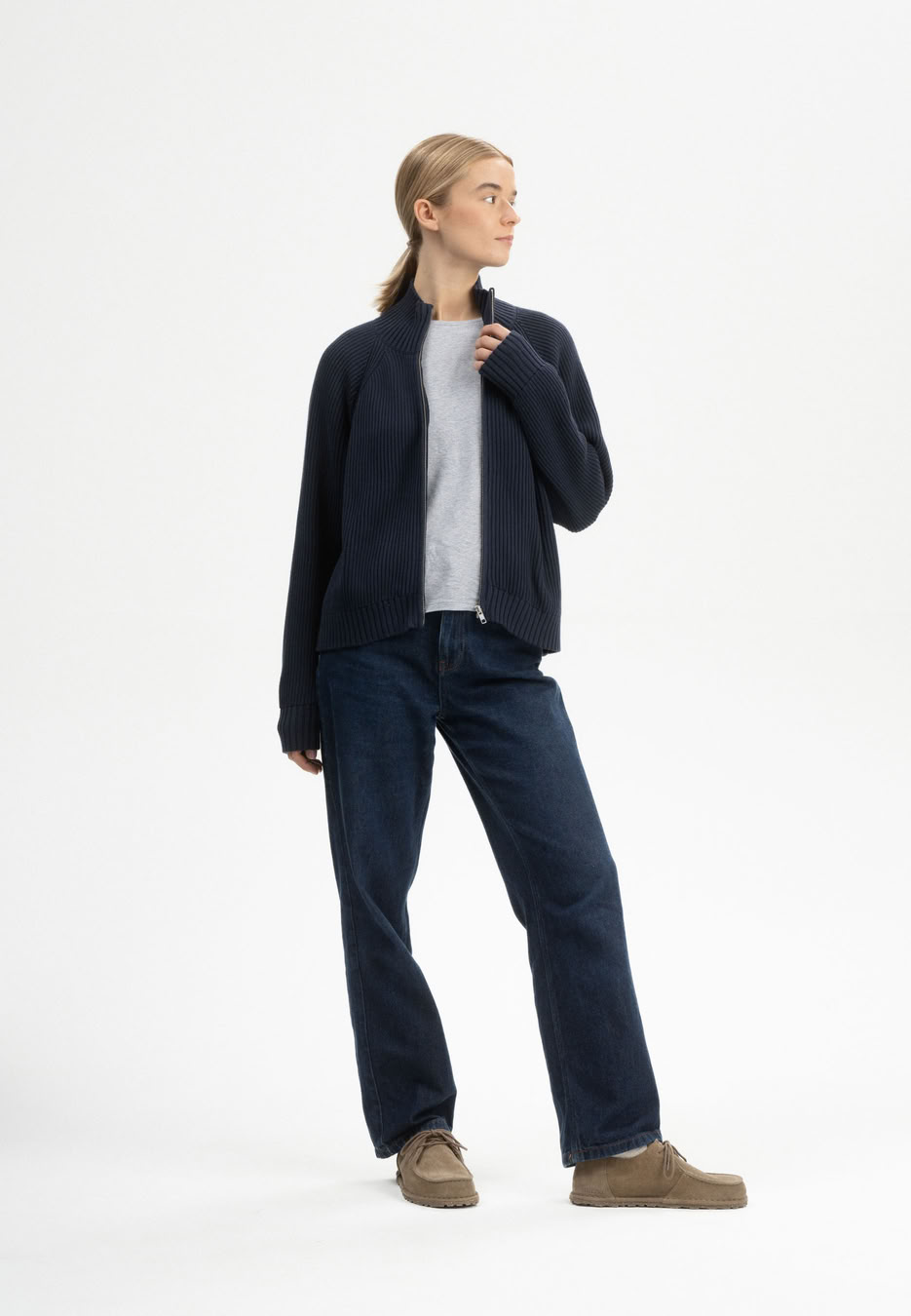 Jacke Rippstrick Kamuka navy von MELAWEAR Jacke Rippstrick Kamuka navy von MELAWEAR