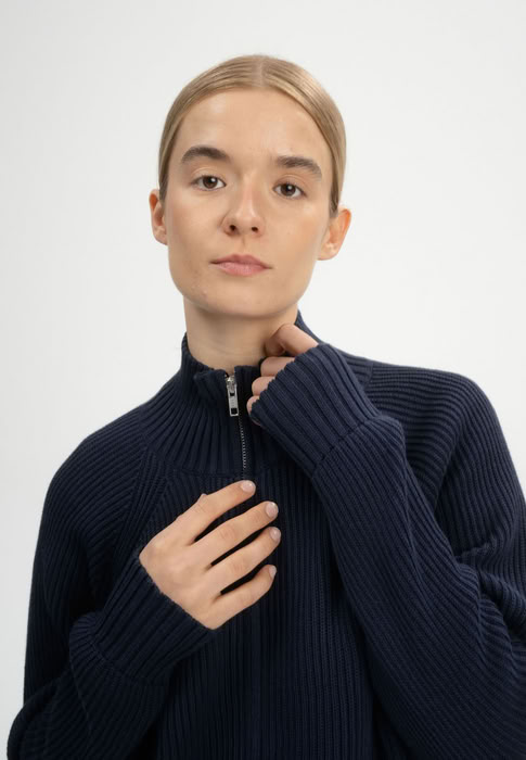 Jacke Rippstrick Kamuka navy von MELAWEAR Jacke Rippstrick Kamuka navy von MELAWEAR