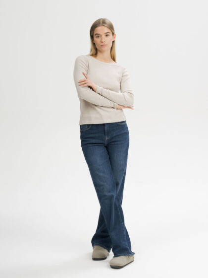 Longsleeve Ripp Mehar kiesel melange von MELAWEAR