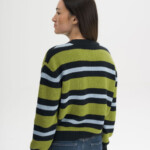 Pullover Rippstrick Adah Stripes seaweed gestreift von MELAWEAR Pullover Rippstrick Adah Stripes seaweed gestreift von MELAWEAR