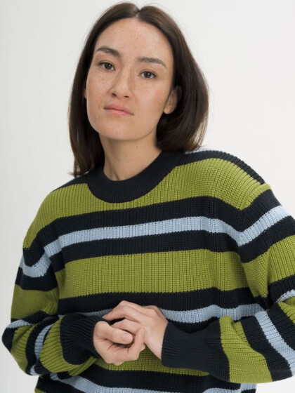 Pullover Rippstrick Adah Stripes seaweed gestreift von MELAWEAR