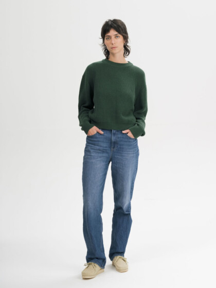 Pullover Rippstrick Adah deep forest melange von MELAWEAR
