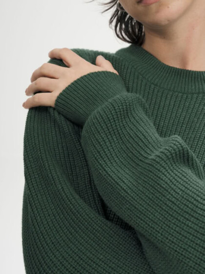 Pullover Rippstrick Adah deep forest melange von MELAWEAR
