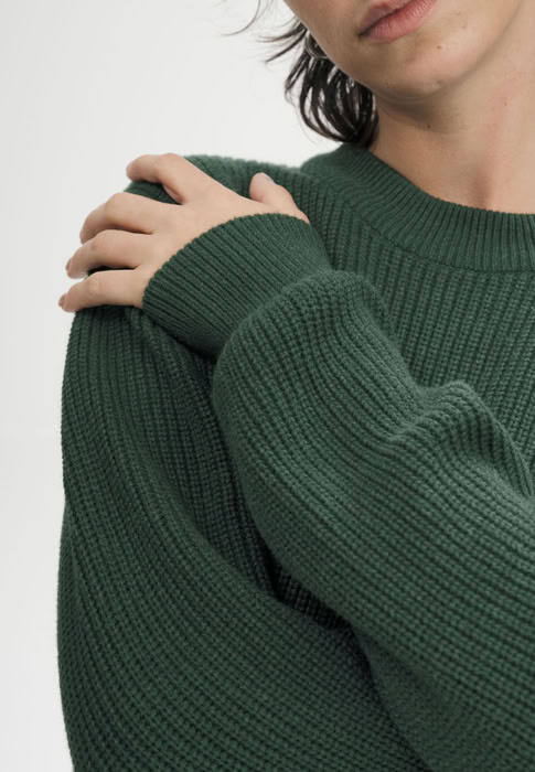Pullover Rippstrick Adah deep forest melange von MELAWEAR Pullover Rippstrick Adah deep forest melange von MELAWEAR